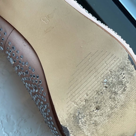 Blush Pink Rhinestone Bridal Heels - Picture 2 of 7